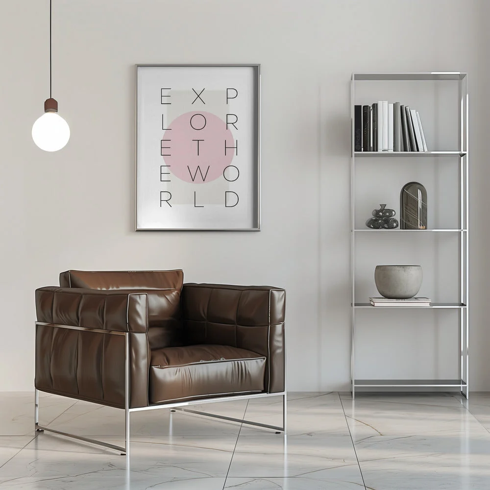 Wall art Explore the world - pink - Image 8