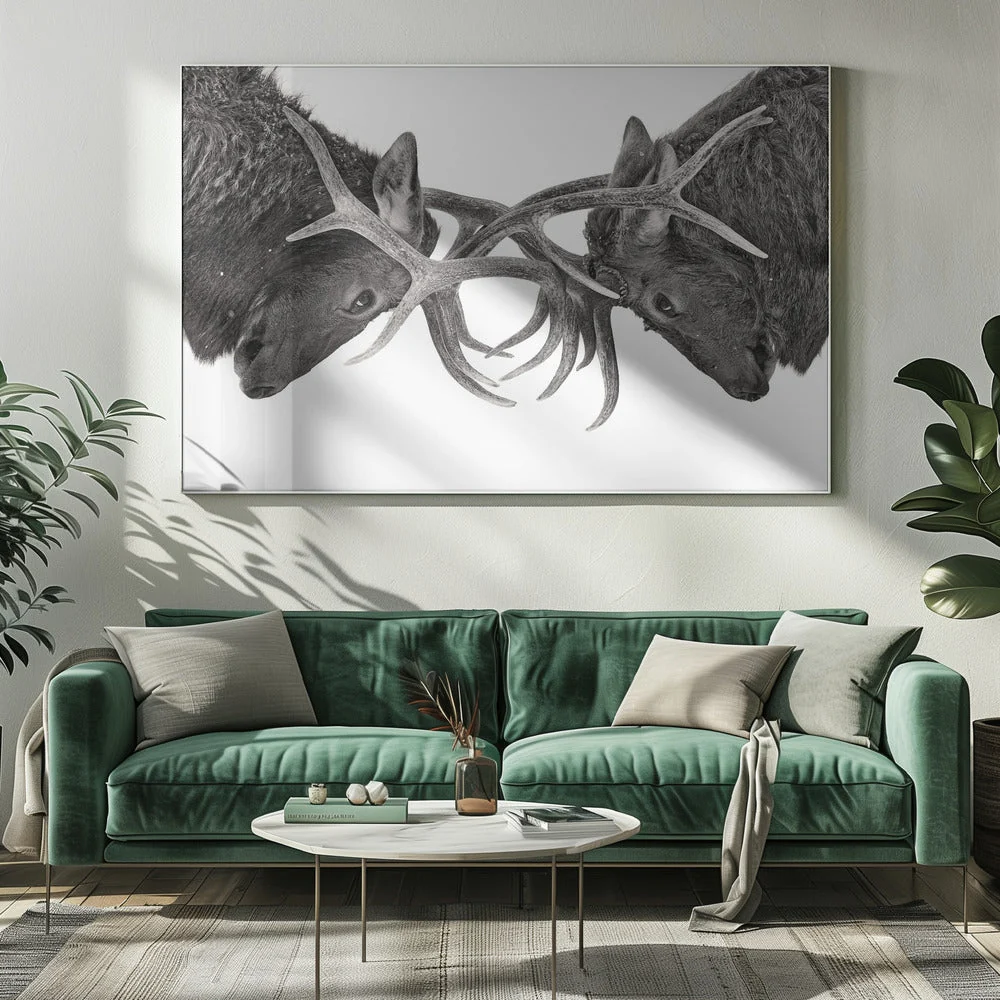 Wall art Eye to Eye - Elk fight - Image 9