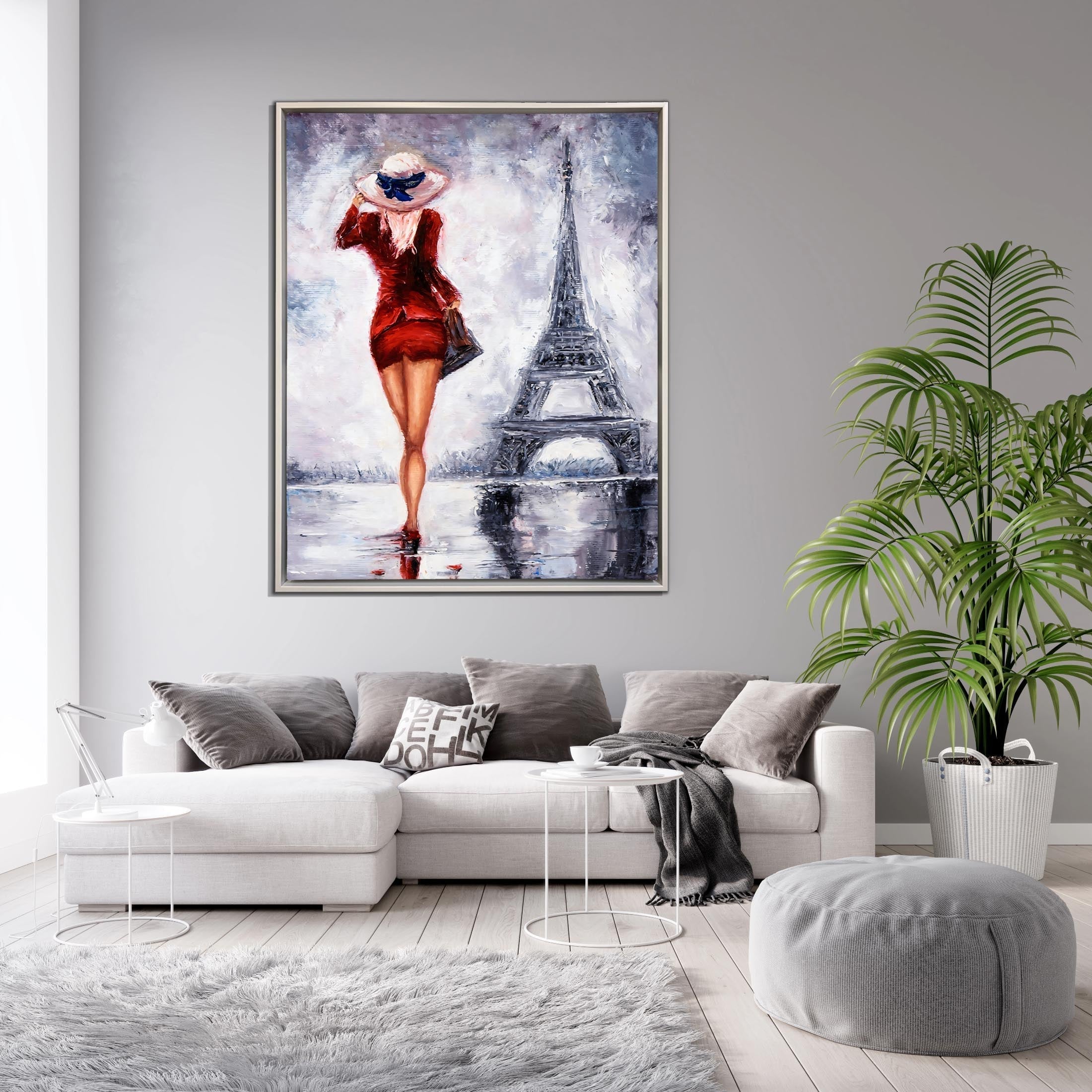 Wall Art Girl Eiffel Tower-Fine Artwork-Wall Art-Abstract - Image 6