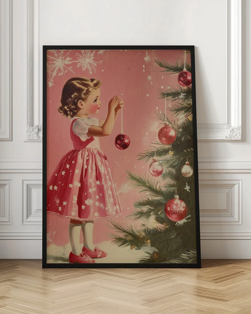 Wall art Girl With Baubles Canvas Print - Image 5