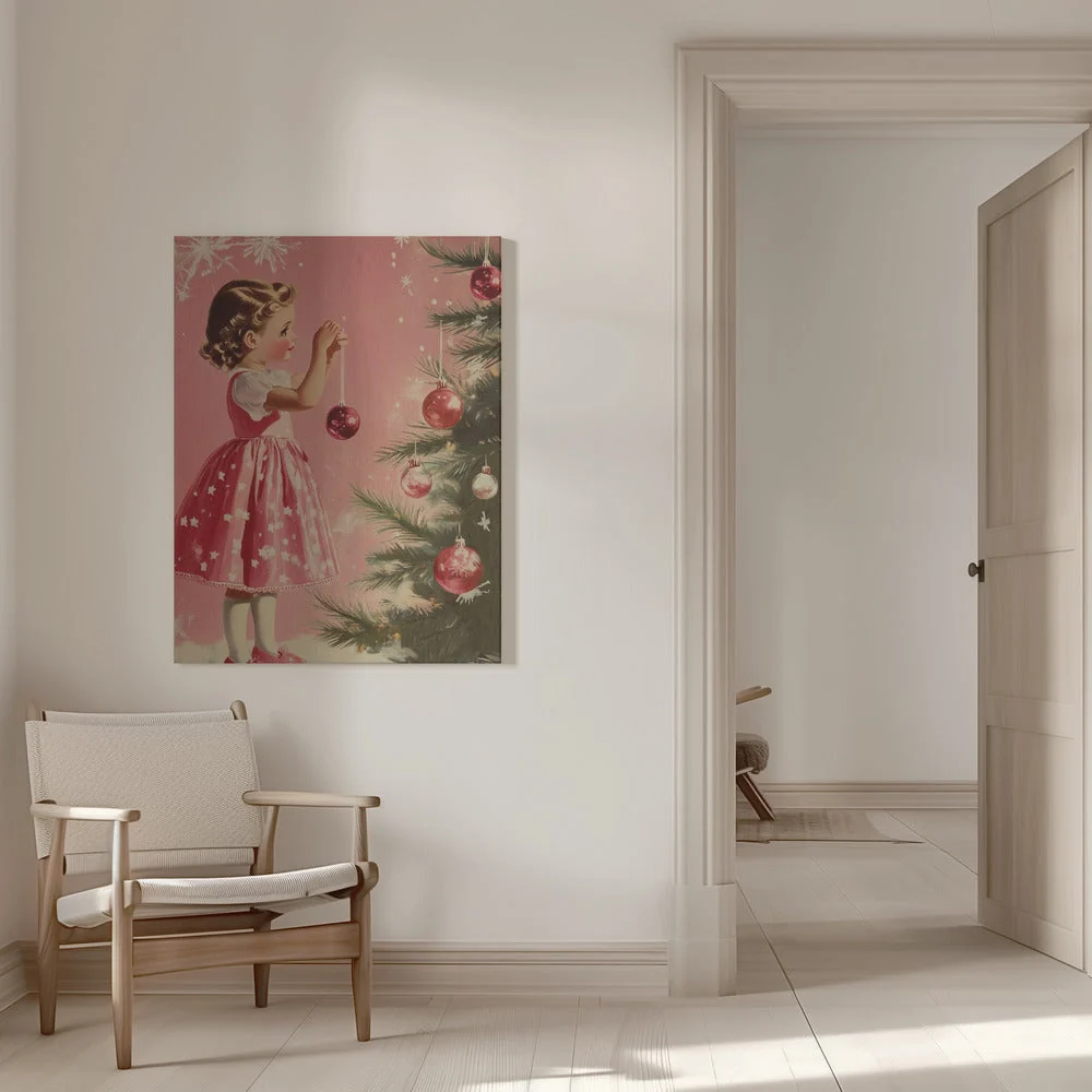 Wall art Girl With Baubles Canvas Print - Image 9