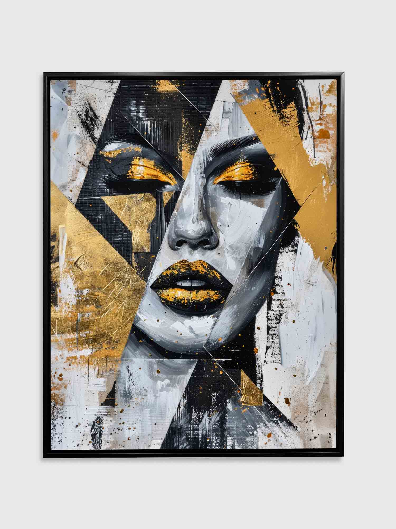 Wall Art Gold & Black Face I - Image 2