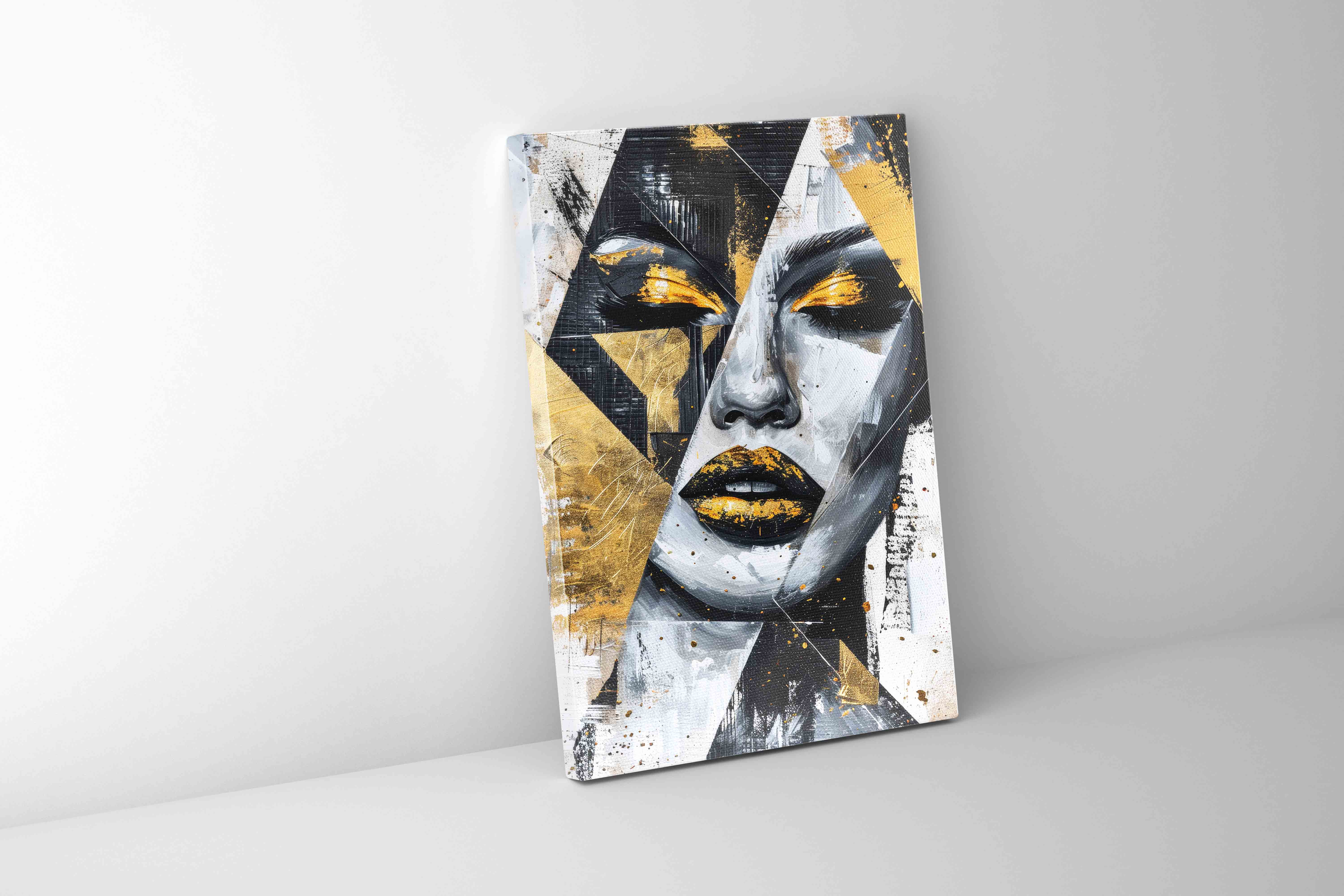 Wall Art Gold & Black Face I - Image 3