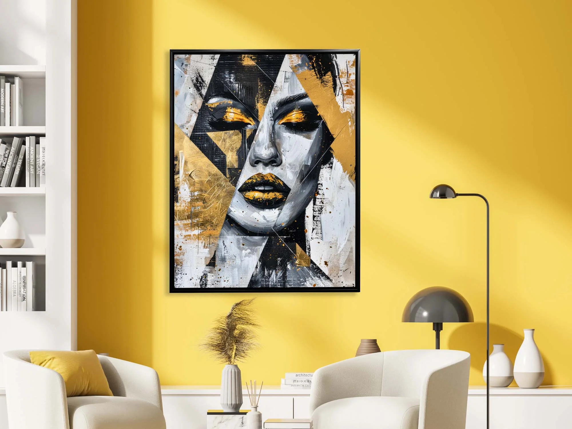 Wall Art Gold & Black Face I - Image 5