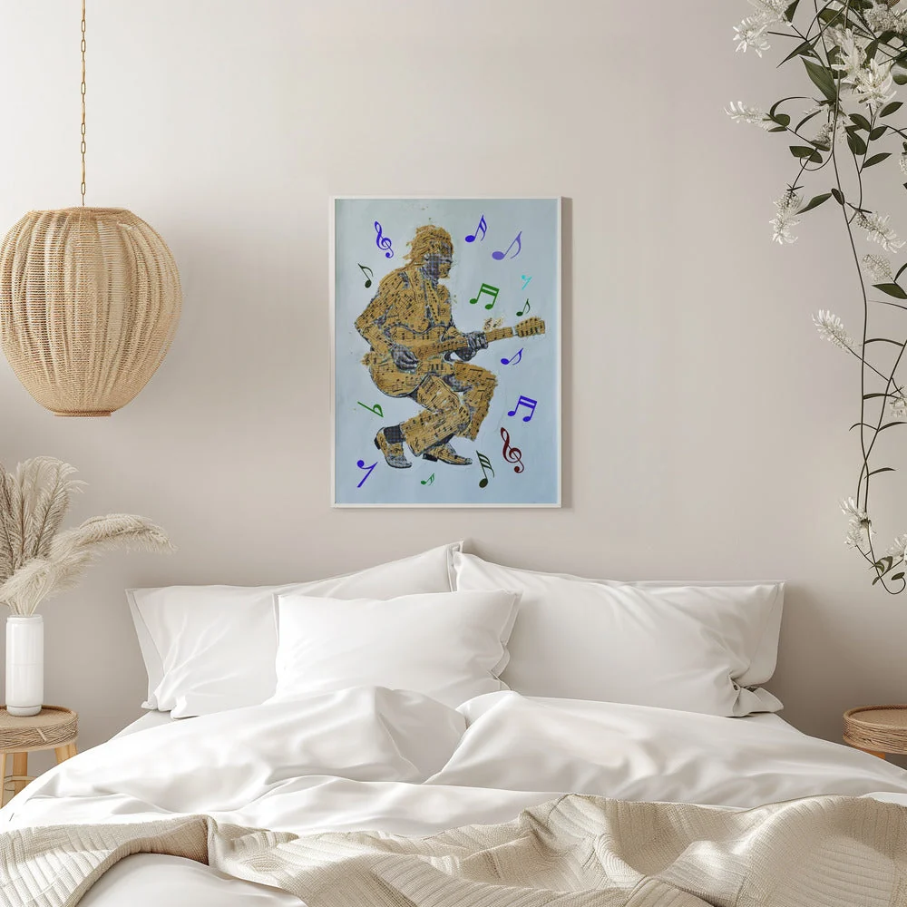 Wall art Guitarist Music Notes Canvas Print - Image 11