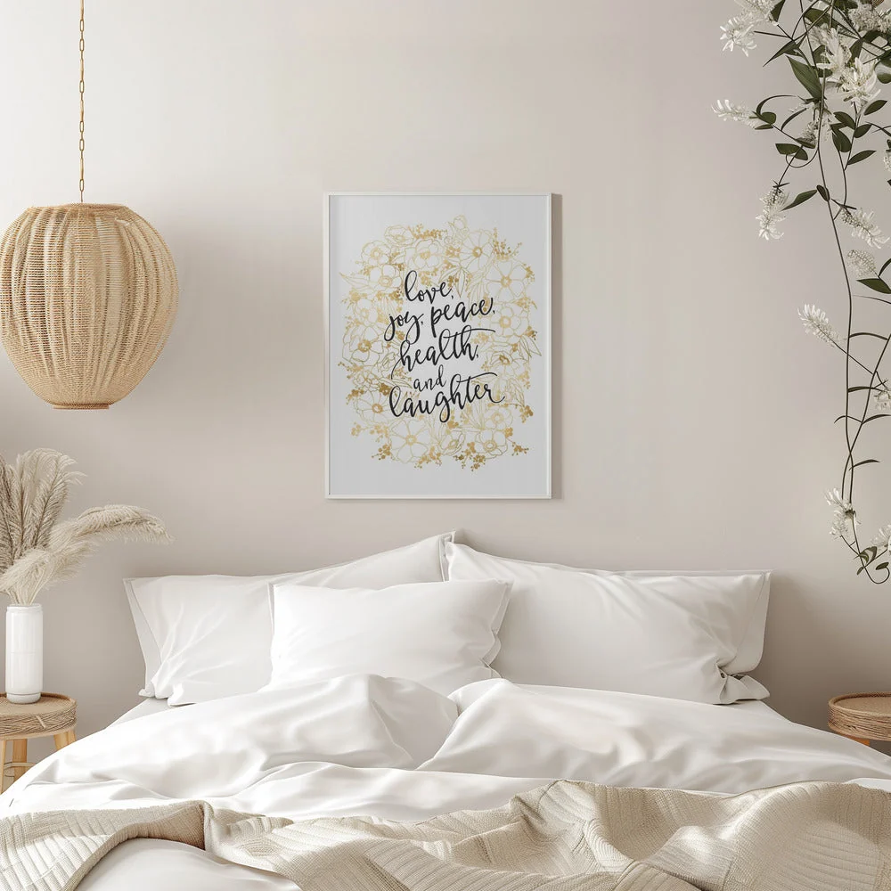 Wall art Holiday wishes with gold flowers Canvas Print - Image 11