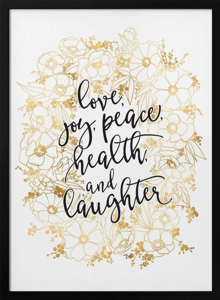 Wall art Holiday wishes with gold flowers Canvas Print - Image 3