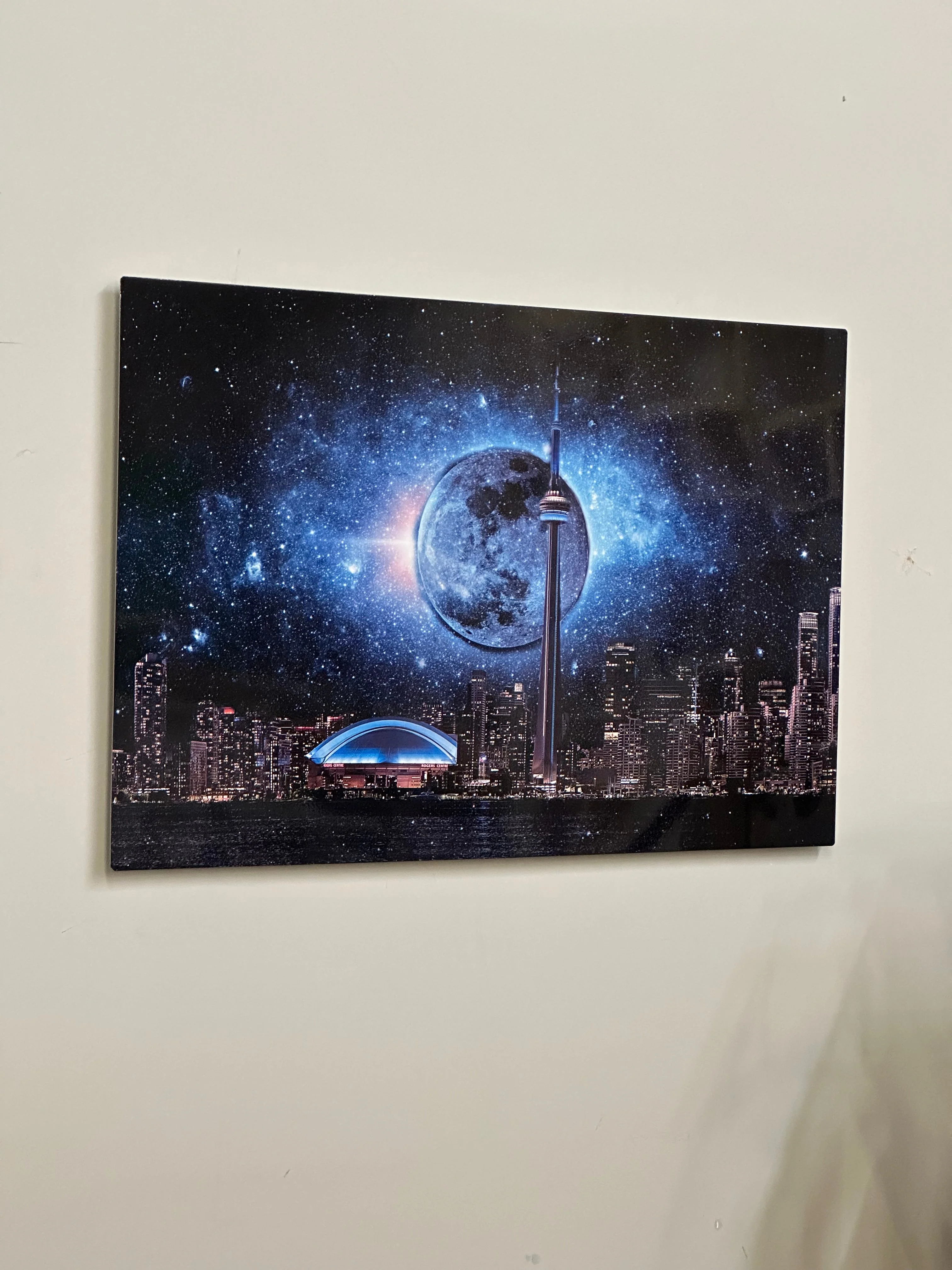 Wall art-Metal aluminum print-Toronto, dark moon with CN Tower-Limited Edition - Image 3
