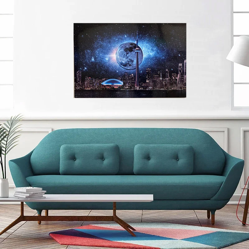 Wall art-Metal aluminum print-Toronto, dark moon with CN Tower-Limited Edition - Image 7