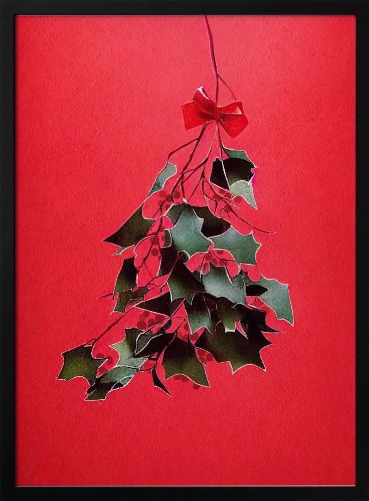 Wall art Mistletoe With Red Bow - Image 3