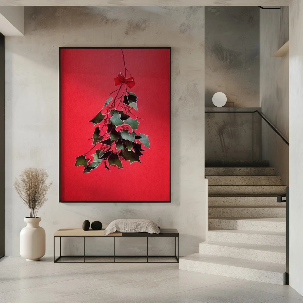 Wall art Mistletoe With Red Bow - Image 7
