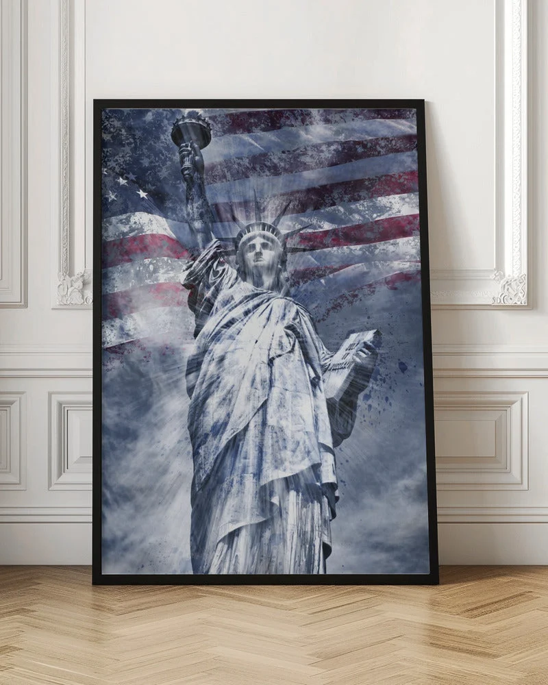 Wall art Modern Art STATUE OF LIBERTY | blue - Image 4