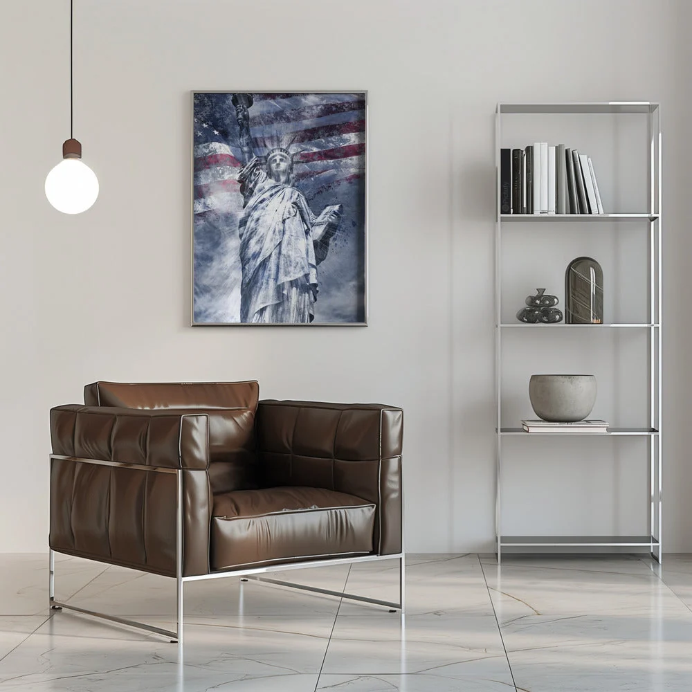 Wall art Modern Art STATUE OF LIBERTY | blue - Image 8