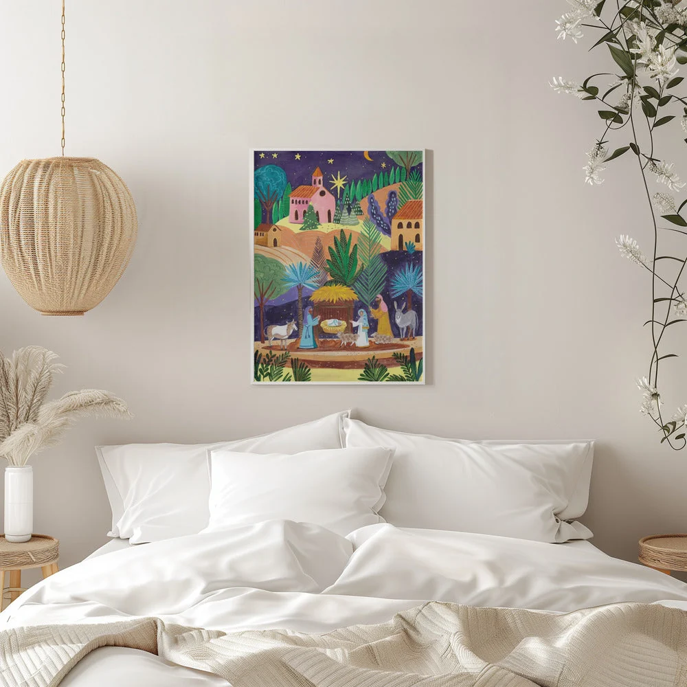 Wall art Nativity Scene starry night Canvas Print - Image 11