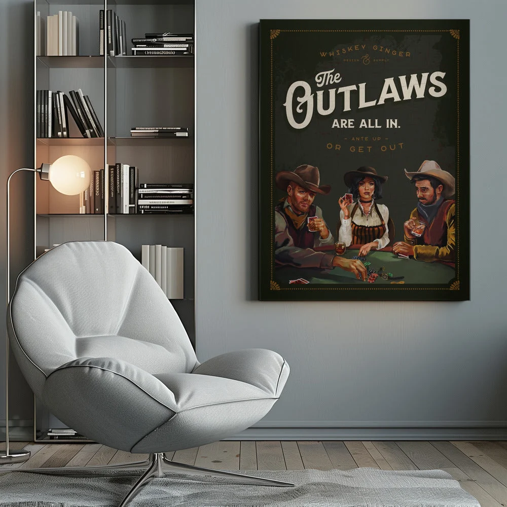 Wall Art Outlaws Are All In Cool Cowboy Poker Art - Image 10