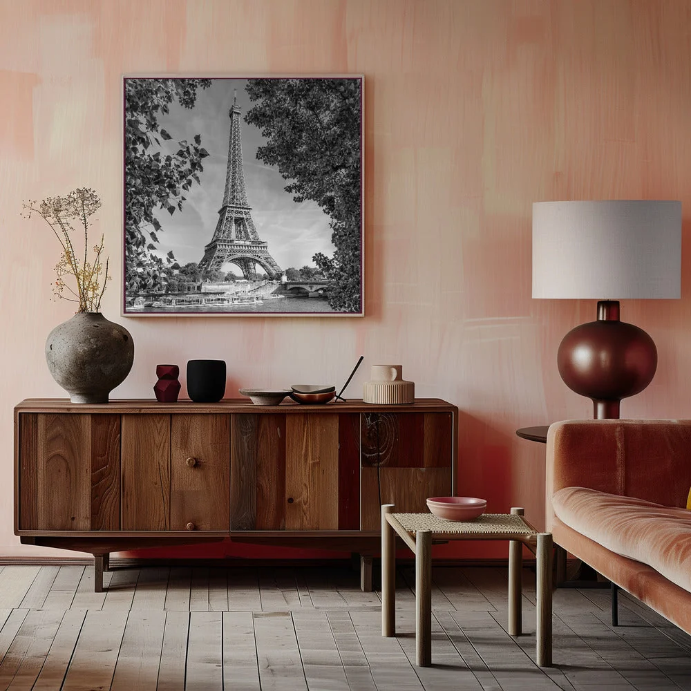 Wall art PARIS Eiffel Tower &amp; River Seine - Monochrome - Image 6