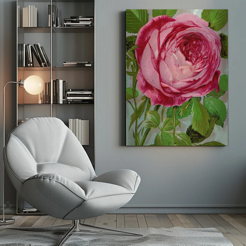 Wall Art Pink Rose, Mrs John Laing Lithograph - Image 10