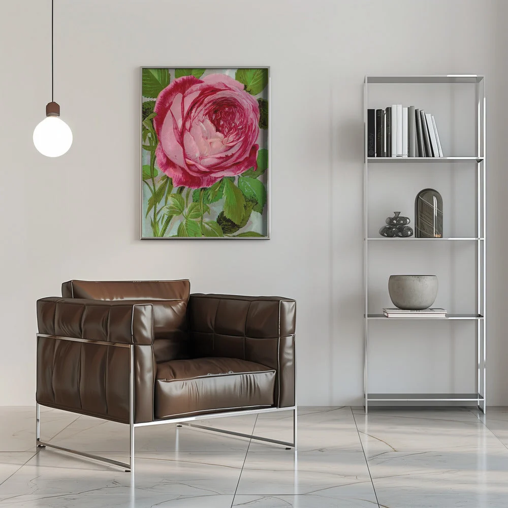 Wall Art Pink Rose, Mrs John Laing Lithograph - Image 8