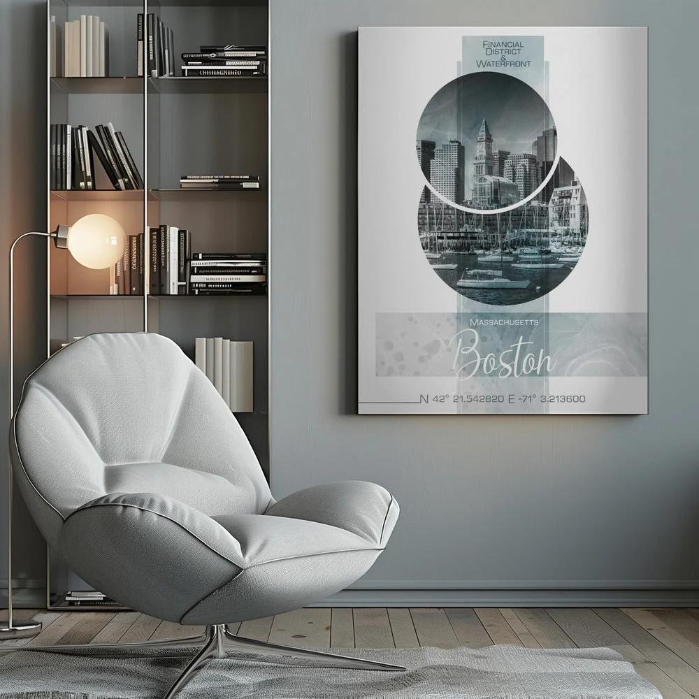 Wall art Poster Art BOSTON Waterfront | turquoise marble - Image 10