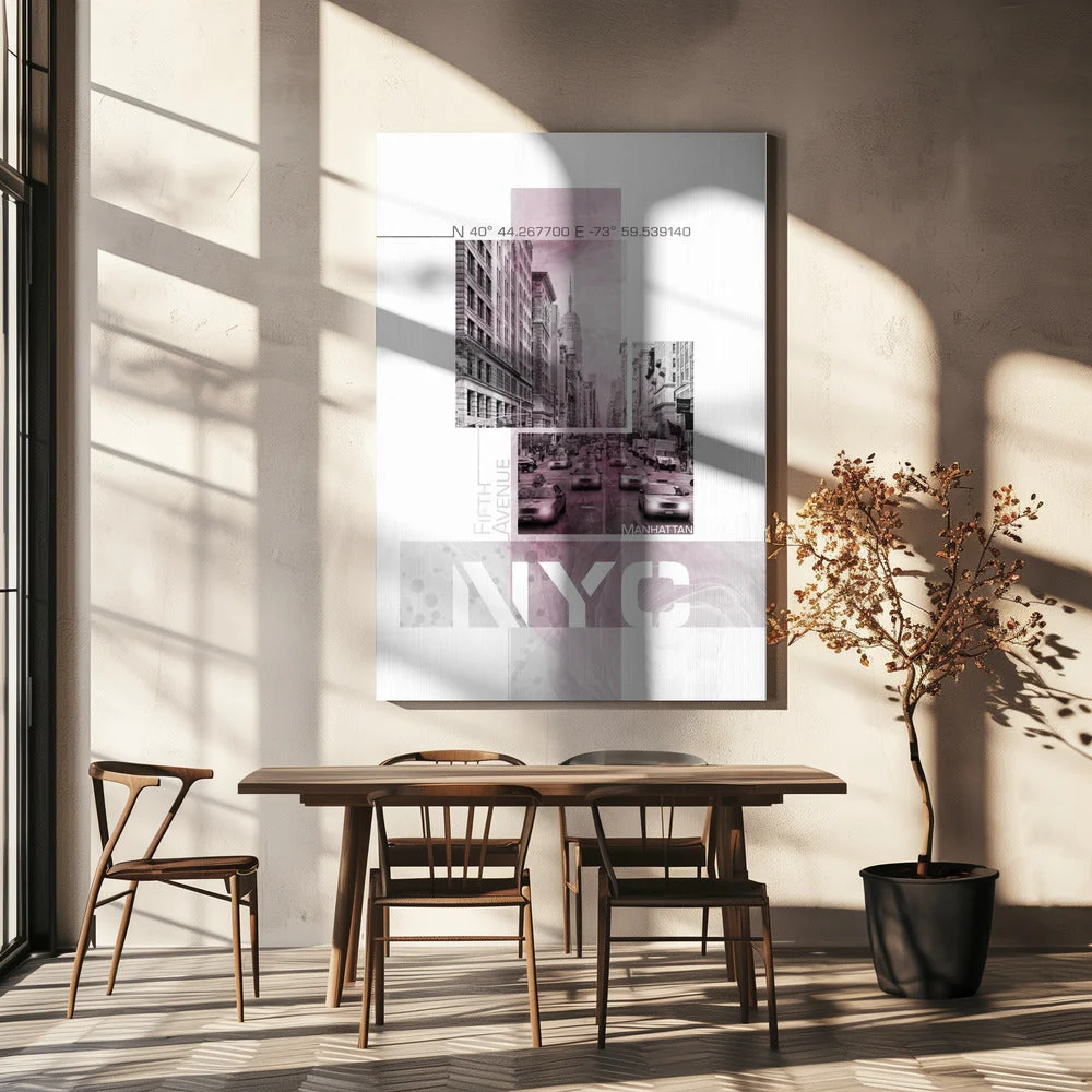 Wall art Poster Art NYC Fifth Avenue Traffic | pink marble - Image 5