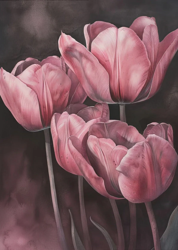 Wall art Purple Tulip 3 - Image 2