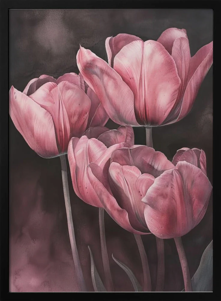 Wall art Purple Tulip 3 - Image 3