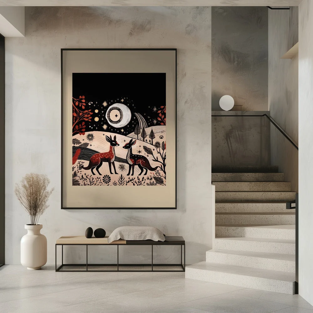 Wall art Scandi Folk and Knitwear: Folklore Holiday 2 Canvas Print - Image 7