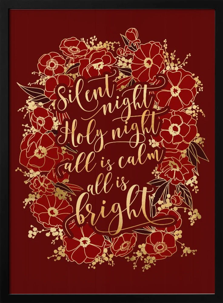 Wall art Silent night - red Canvas Print - Image 3