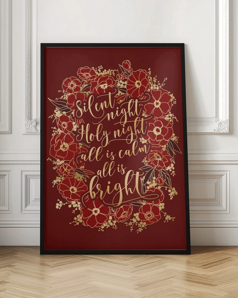 Wall art Silent night - red Canvas Print - Image 4