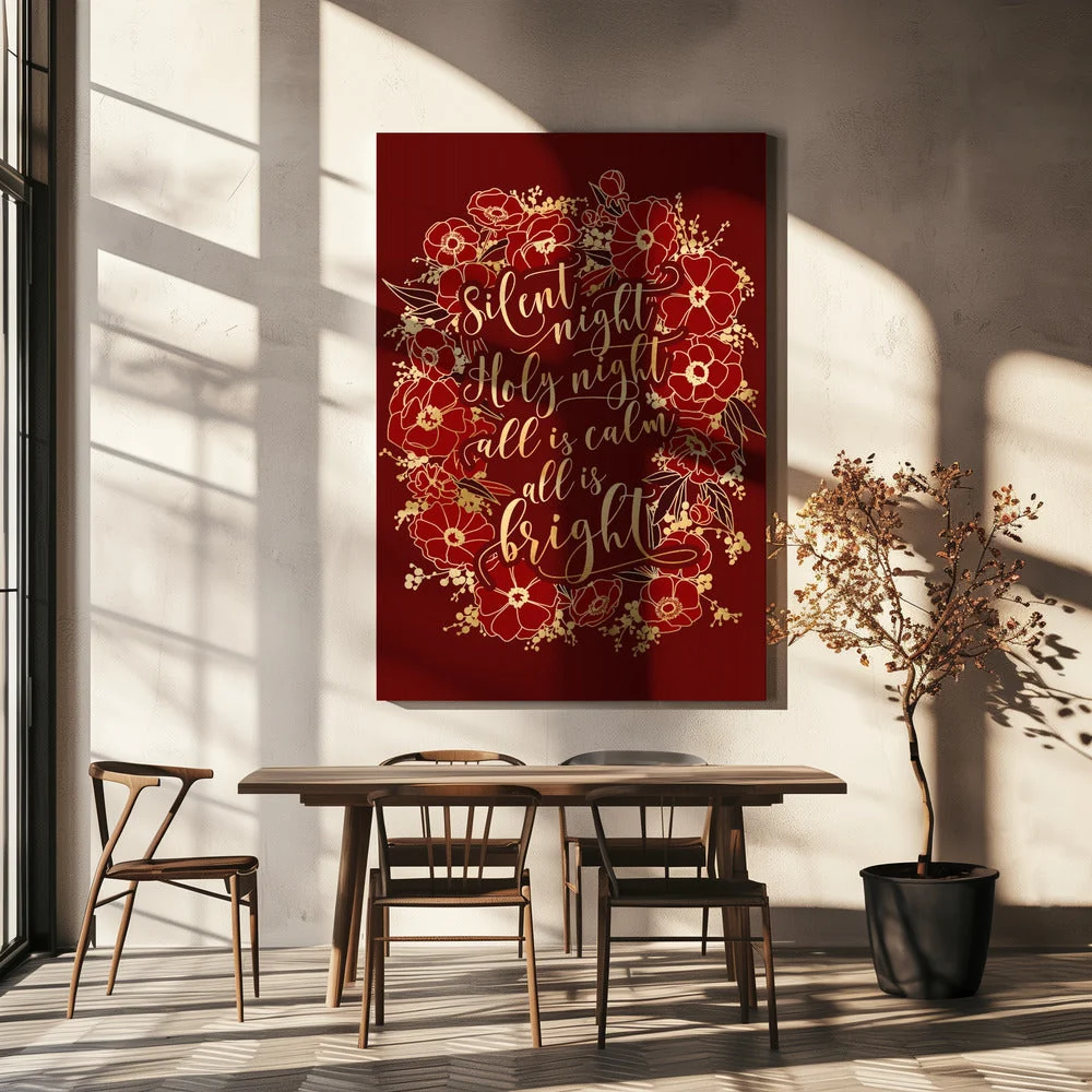Wall art Silent night - red Canvas Print - Image 5