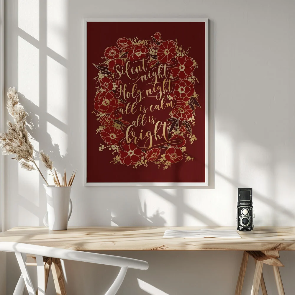 Wall art Silent night - red Canvas Print - Image 6