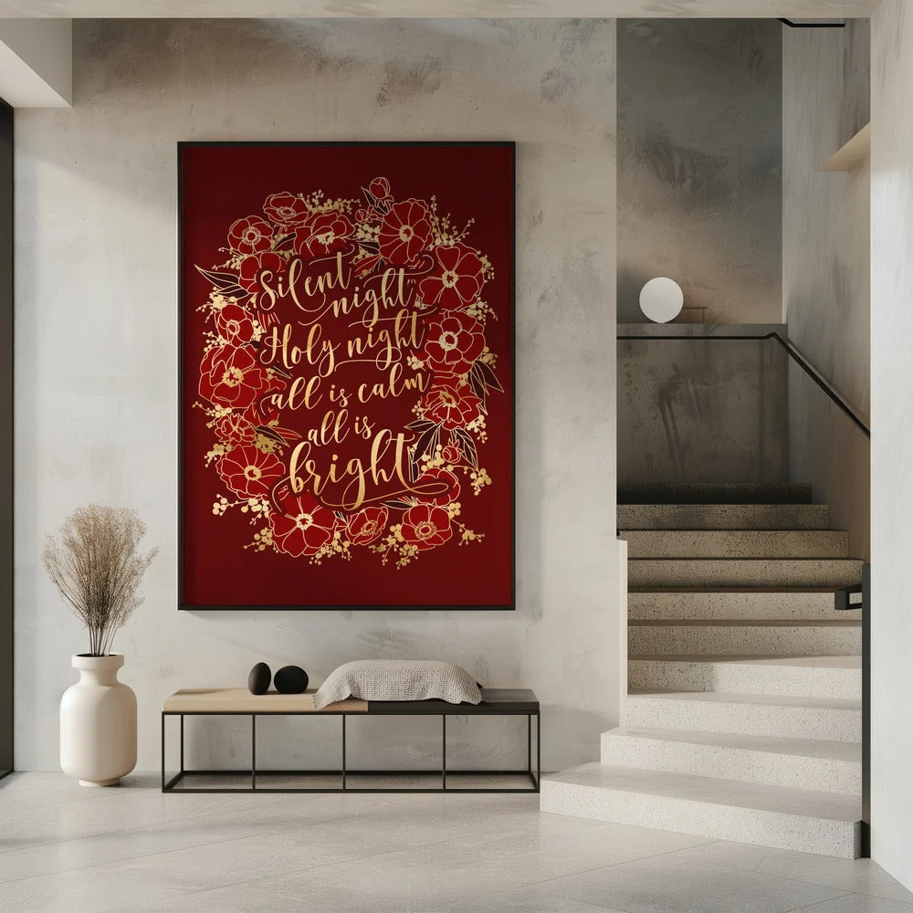 Wall art Silent night - red Canvas Print - Image 7