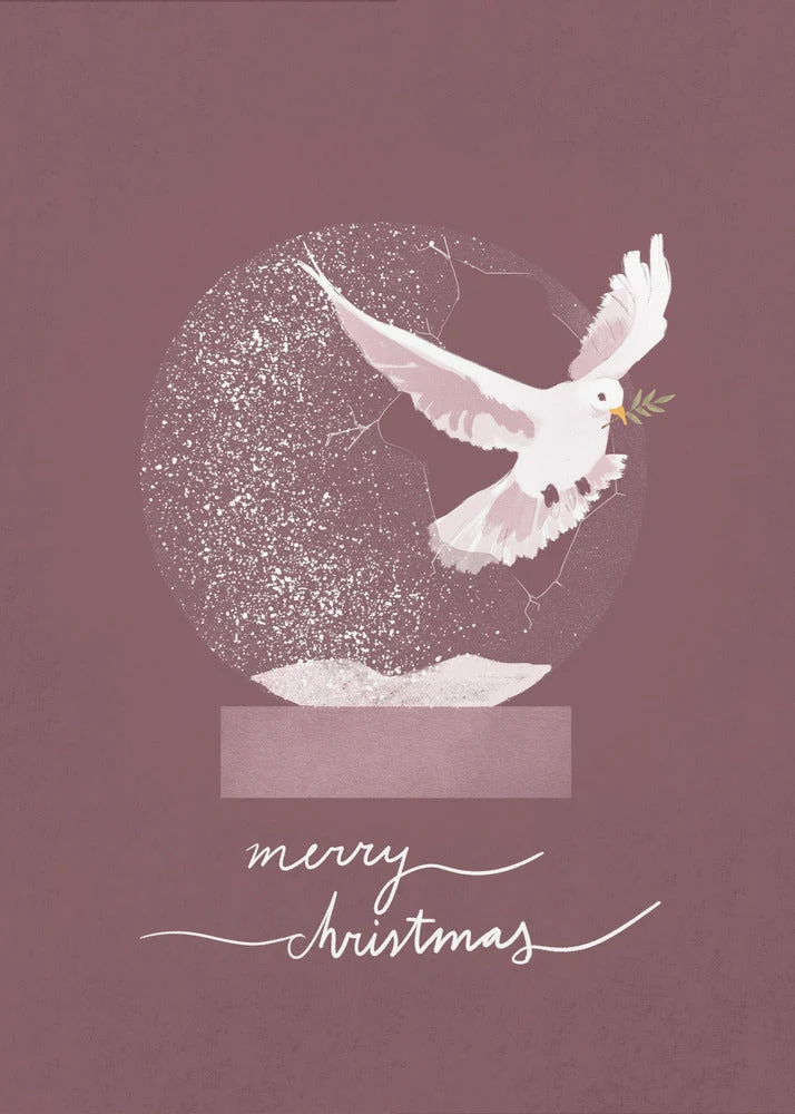 Wall art Snowglobe Dove Canvas Print - Image 2