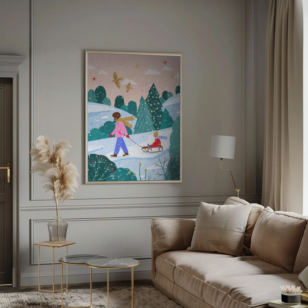 Wall art Snowy Sledge Walk 2 Canvas Print - Image 12