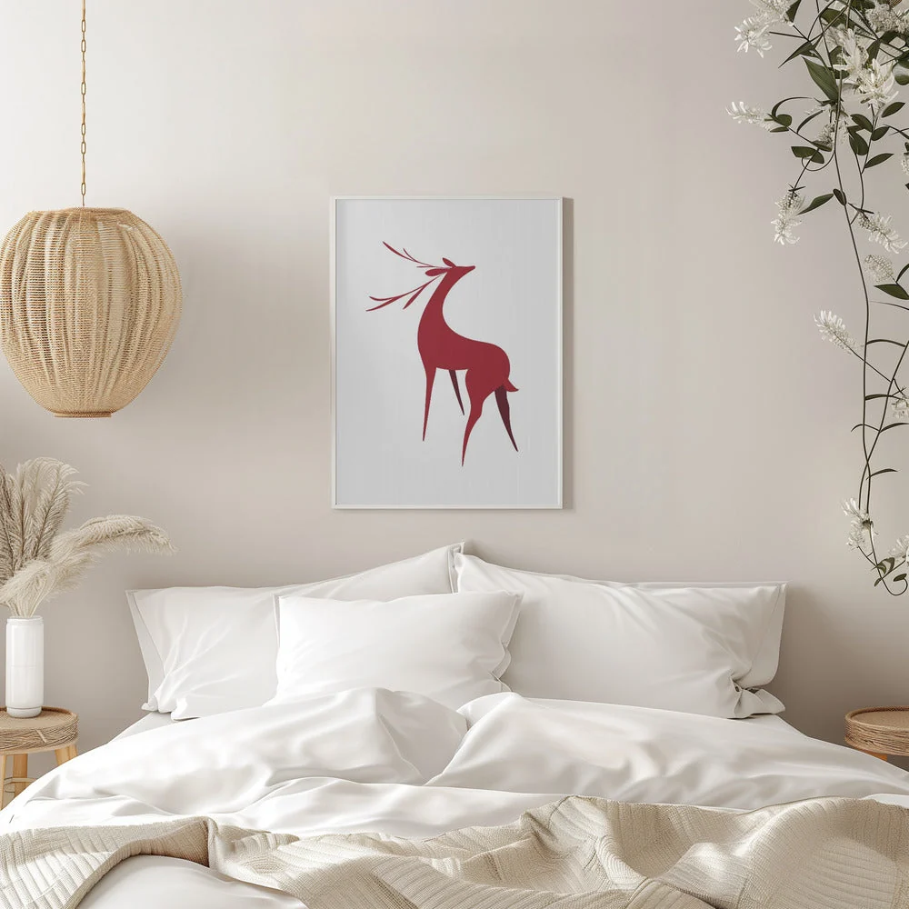 Wall art Stylized retro deer (red) - Image 11