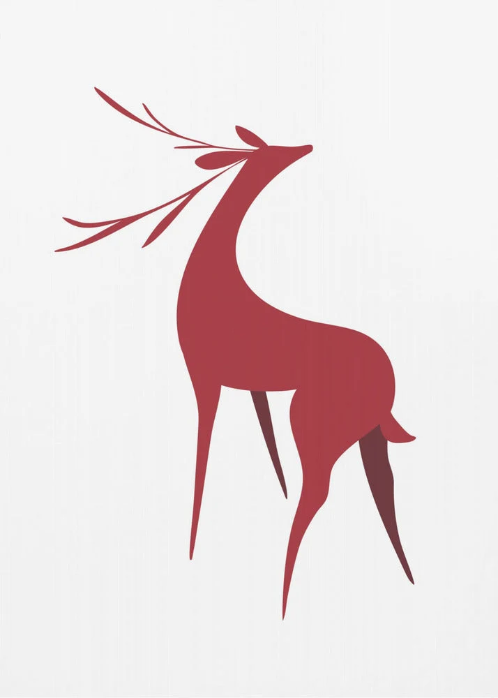 Wall art Stylized retro deer (red) - Image 2