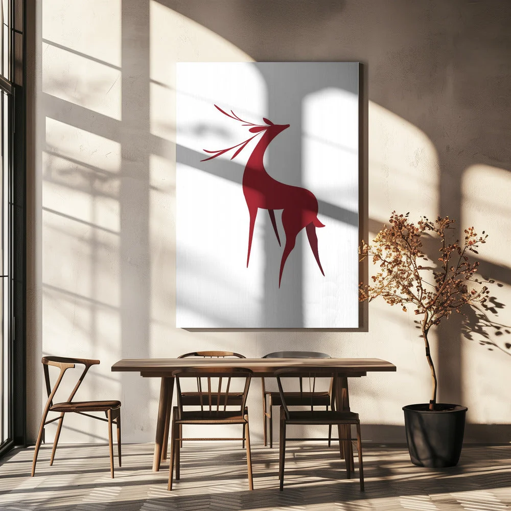 Wall art Stylized retro deer (red) - Image 5