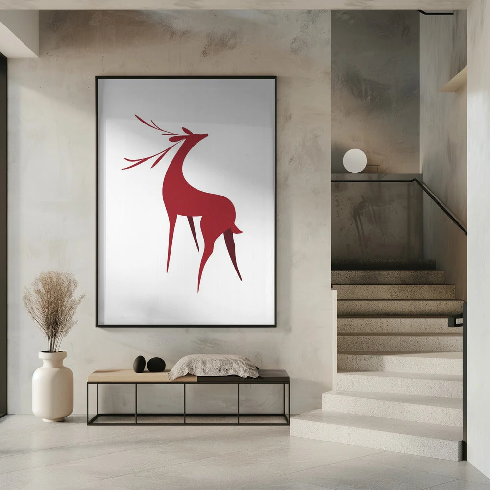 Wall art Stylized retro deer (red) - Image 7
