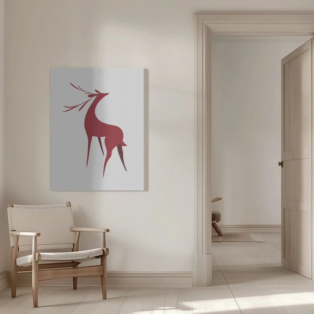 Wall art Stylized retro deer (red) - Image 9