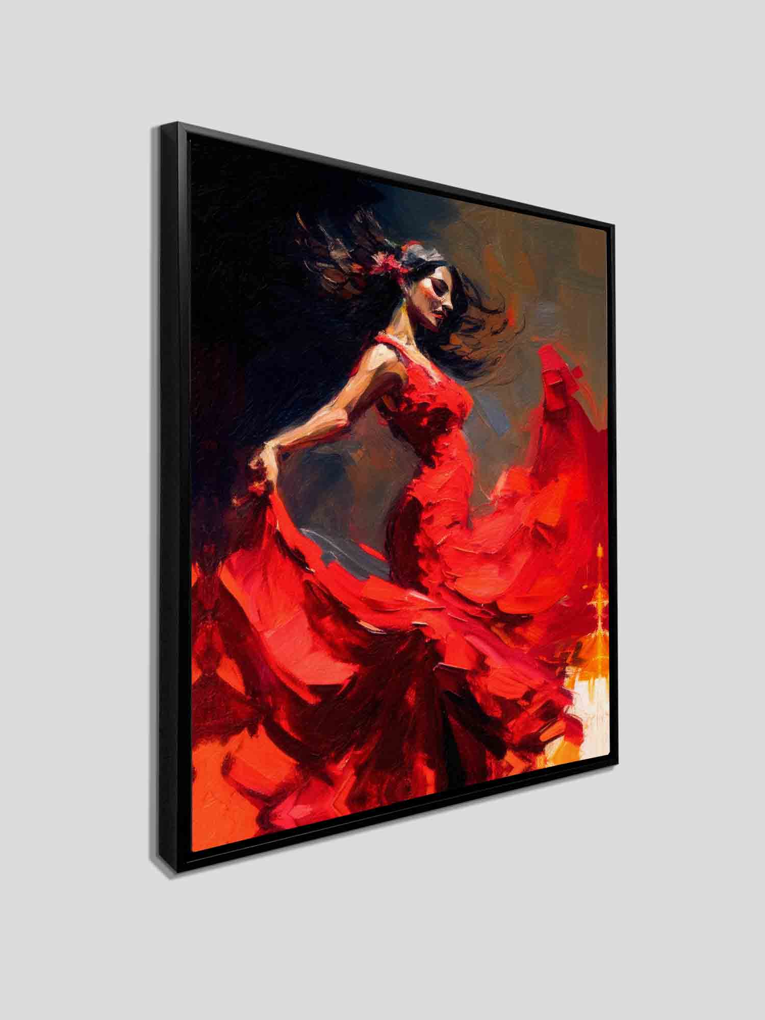 Wall Art-The red dress-Fine Artwork. Gold varnish - Image 5