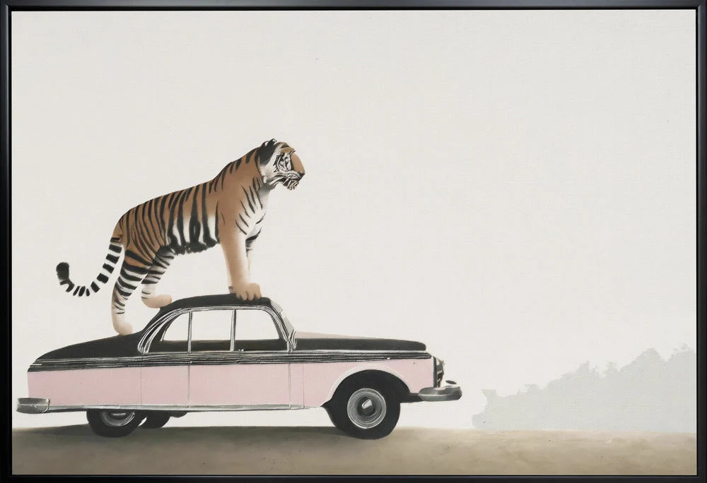 Wall art Tiger on a car roof - Image 3