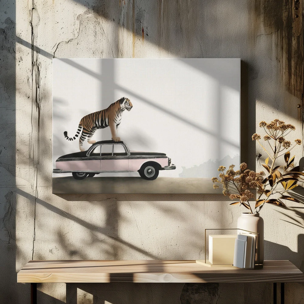 Wall art Tiger on a car roof - Image 5