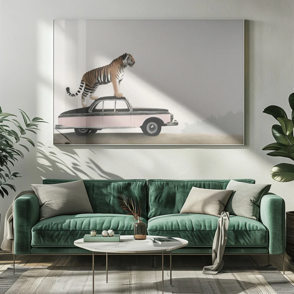 Wall art Tiger on a car roof - Image 7