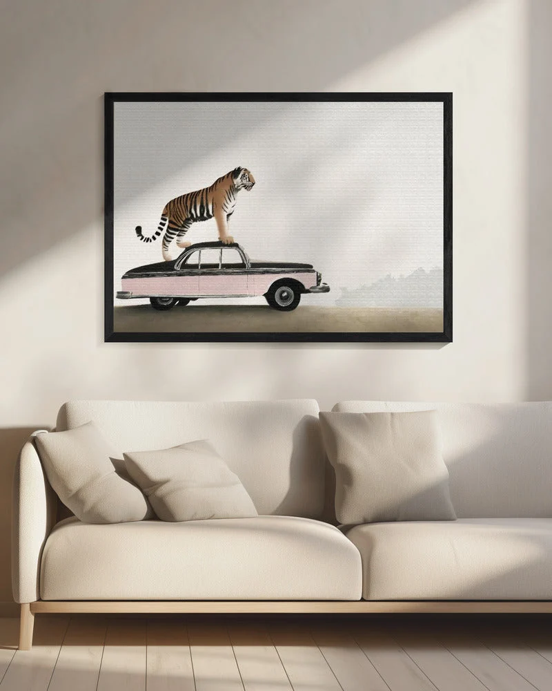 Wall art Tiger on a car roof - Image 8