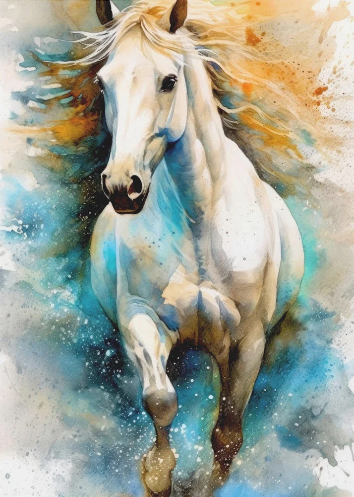 Wall Art Watercolor Horse (14) - Image 2