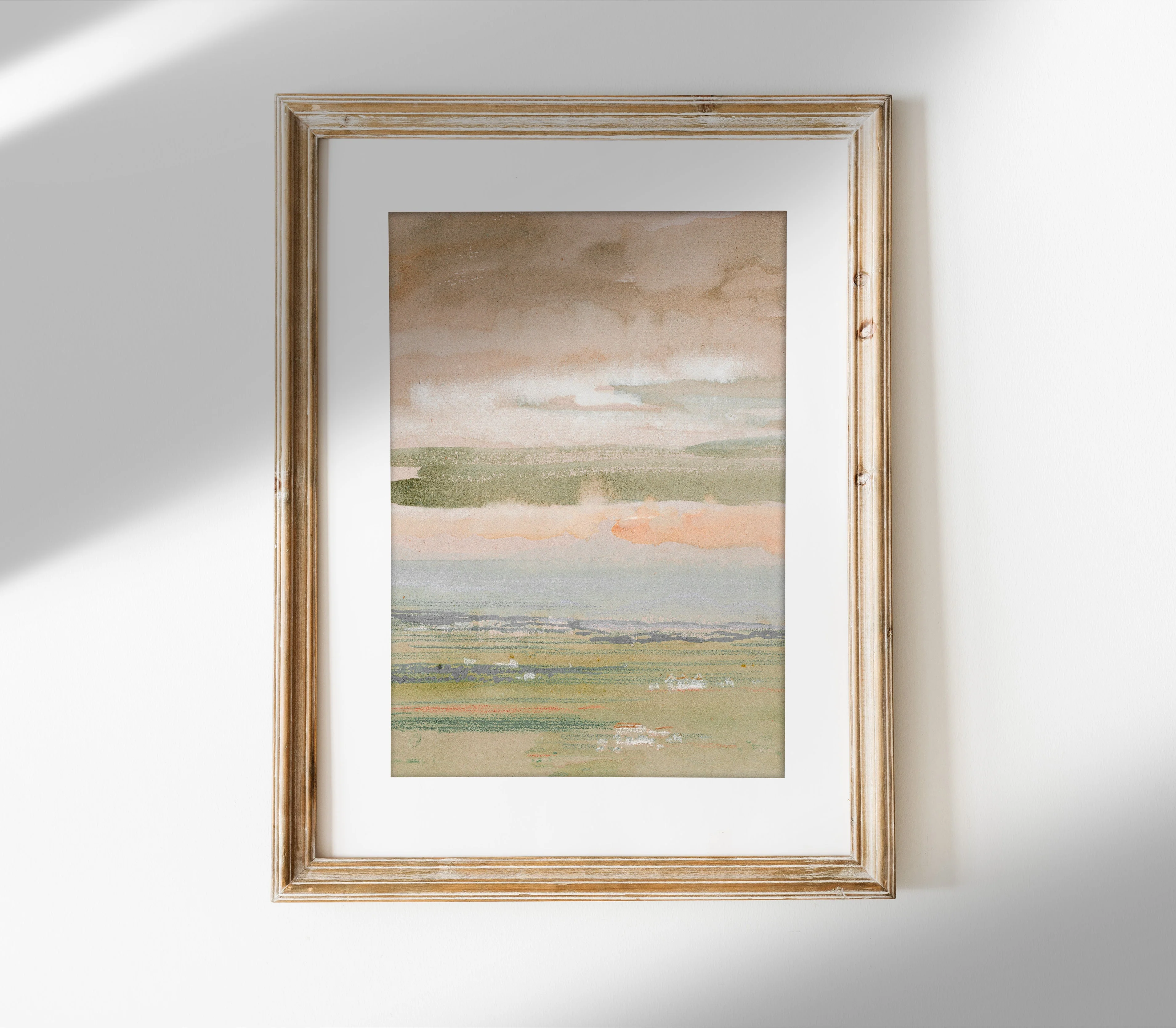 Watercolor Pastel Landscape Art Print L0198 - Image 2