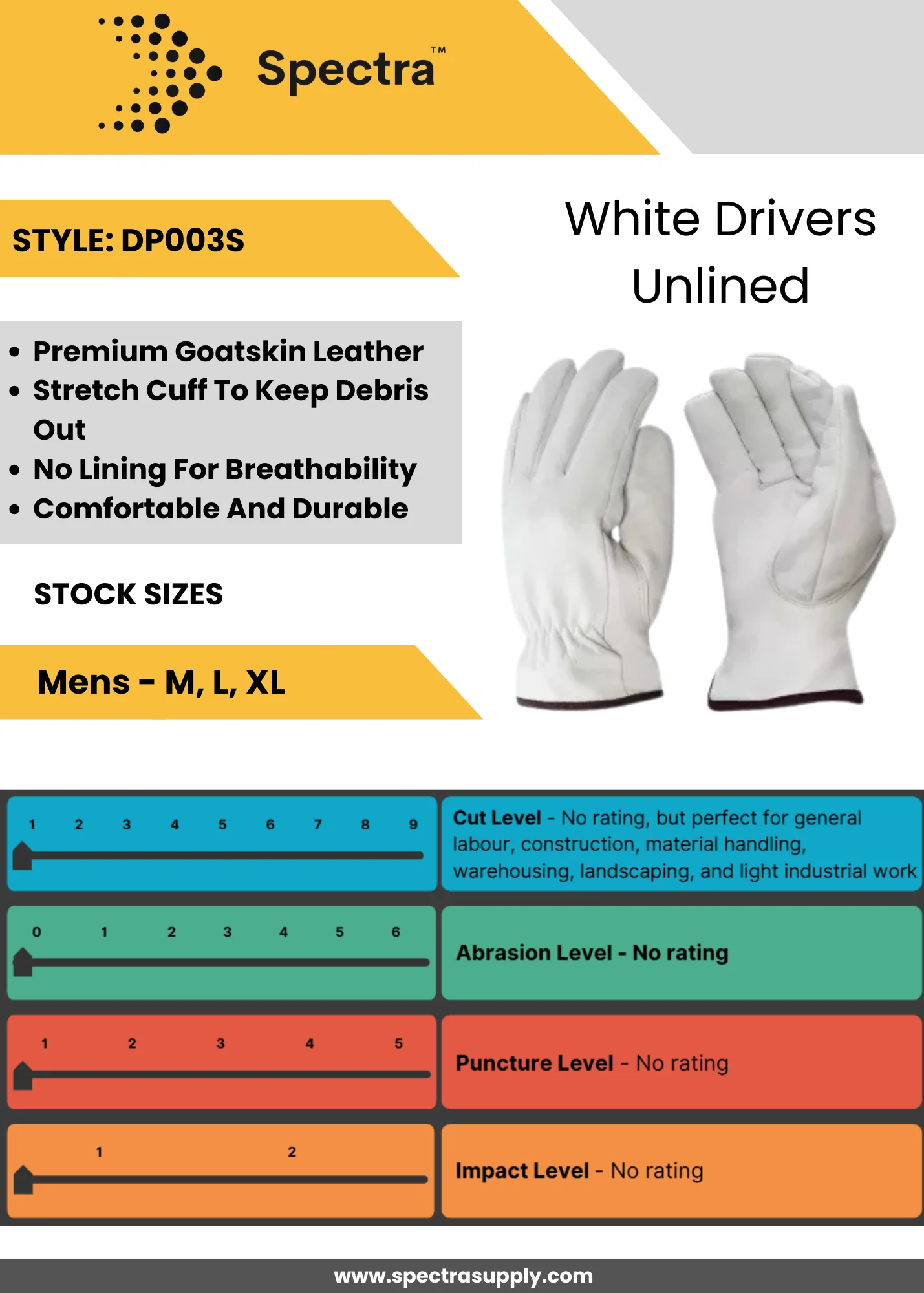 White Drivers Unlined - Image 2