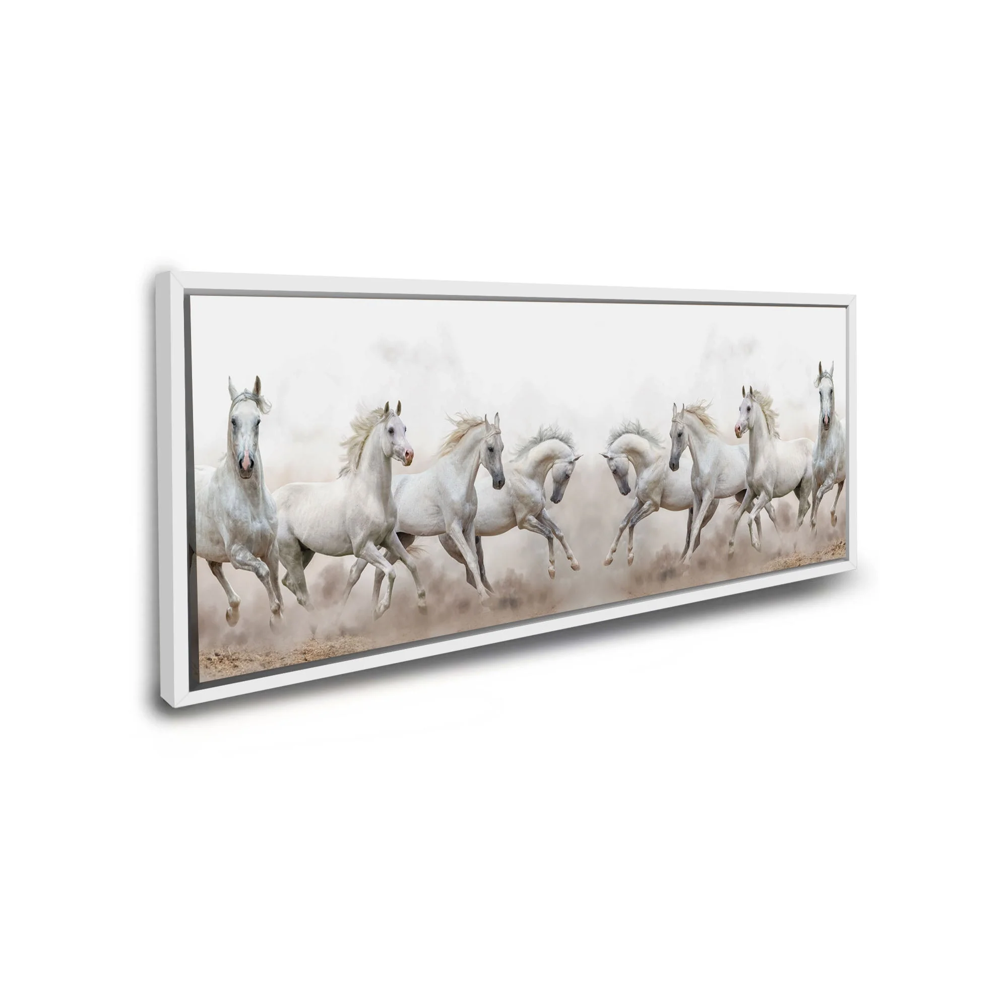Wildlife Canvas-Arabian Horses White Sky-Wall Art - Image 4