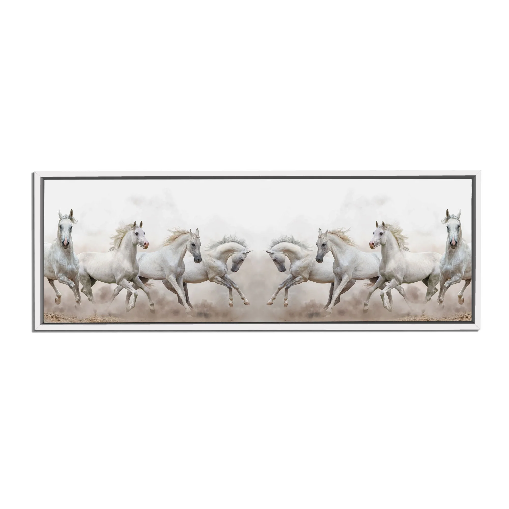 Wildlife Canvas-Arabian Horses White Sky-Wall Art - Image 6