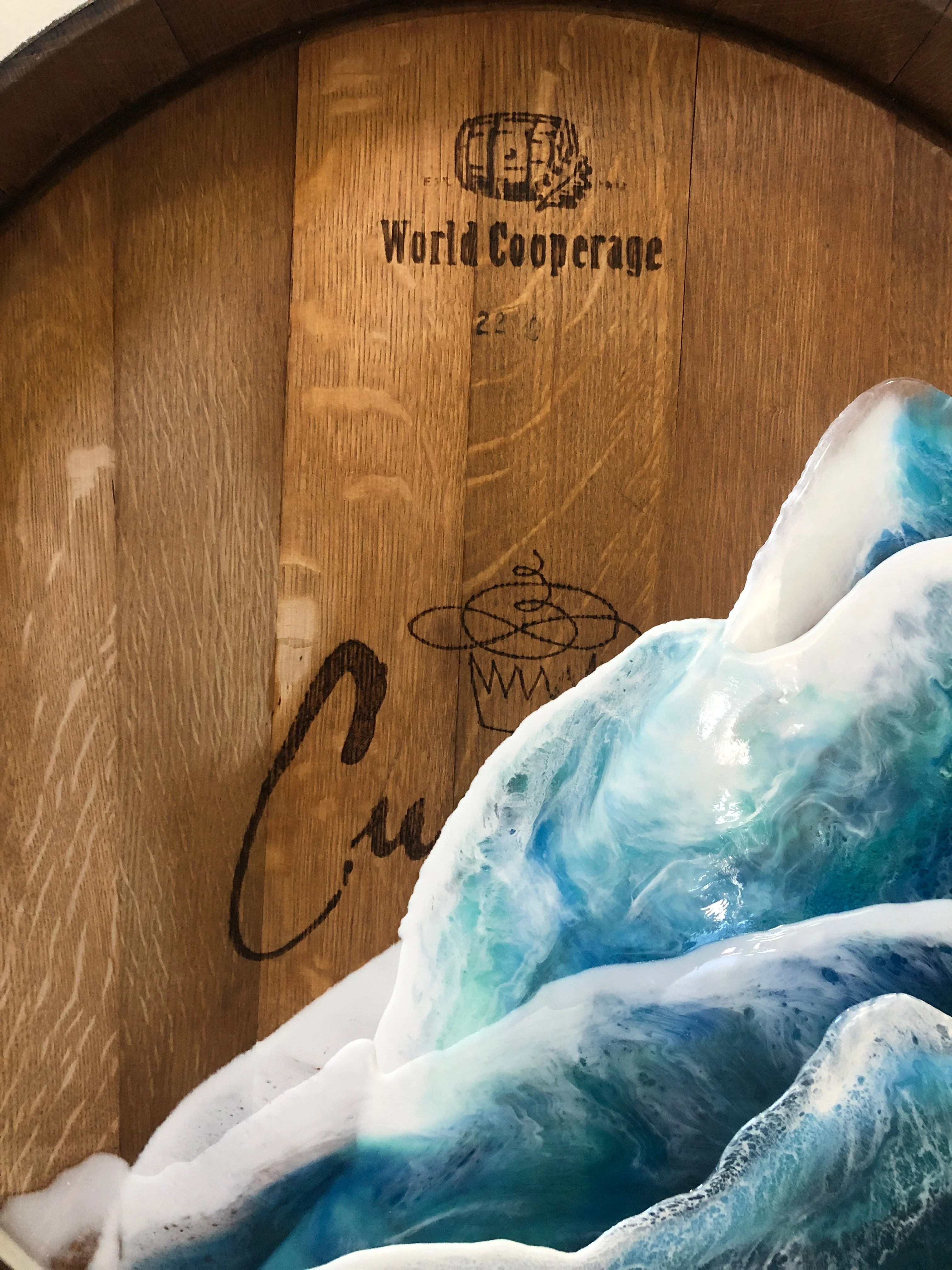Wine Barrel Ocean Waves - Image 9